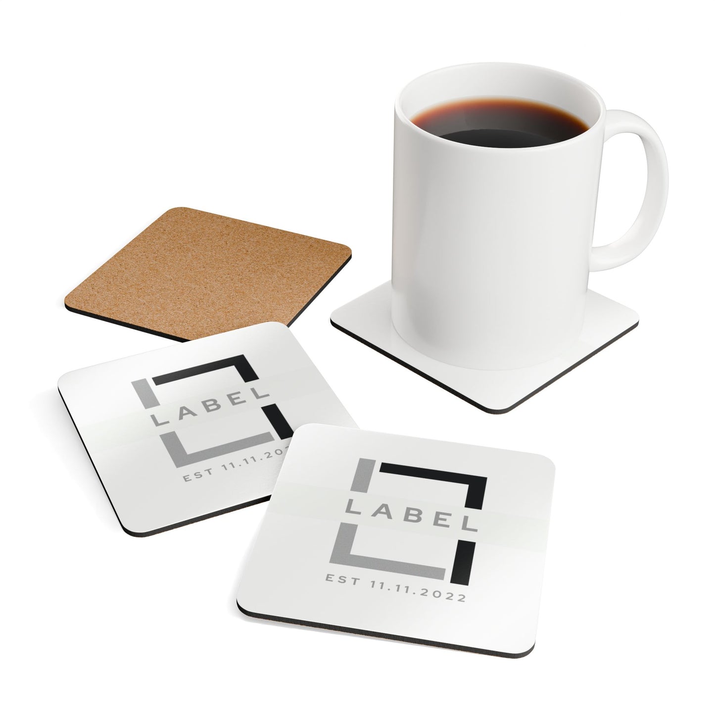 LABEL — Cork Coaster Set