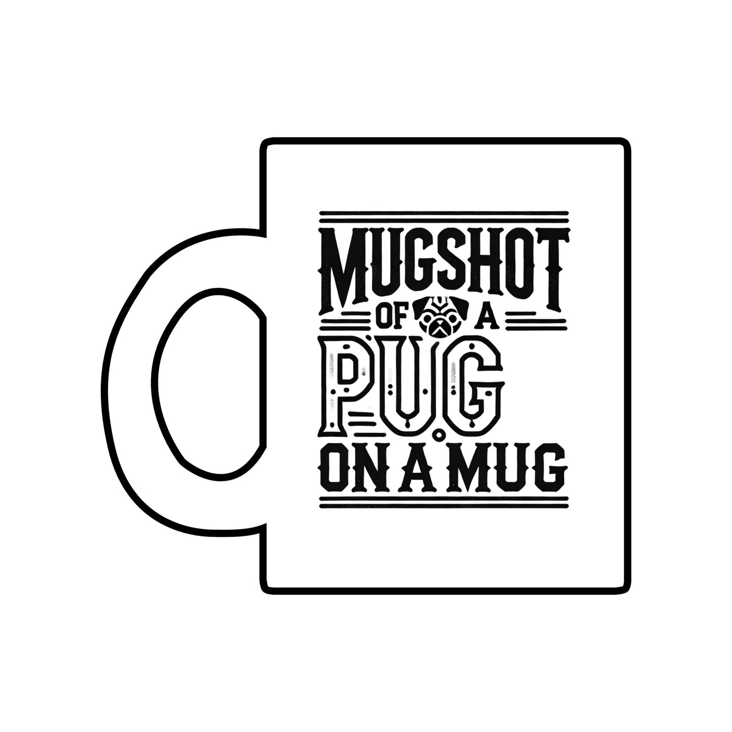 Pug Mugshot — Clear Glass Mug, 10oz