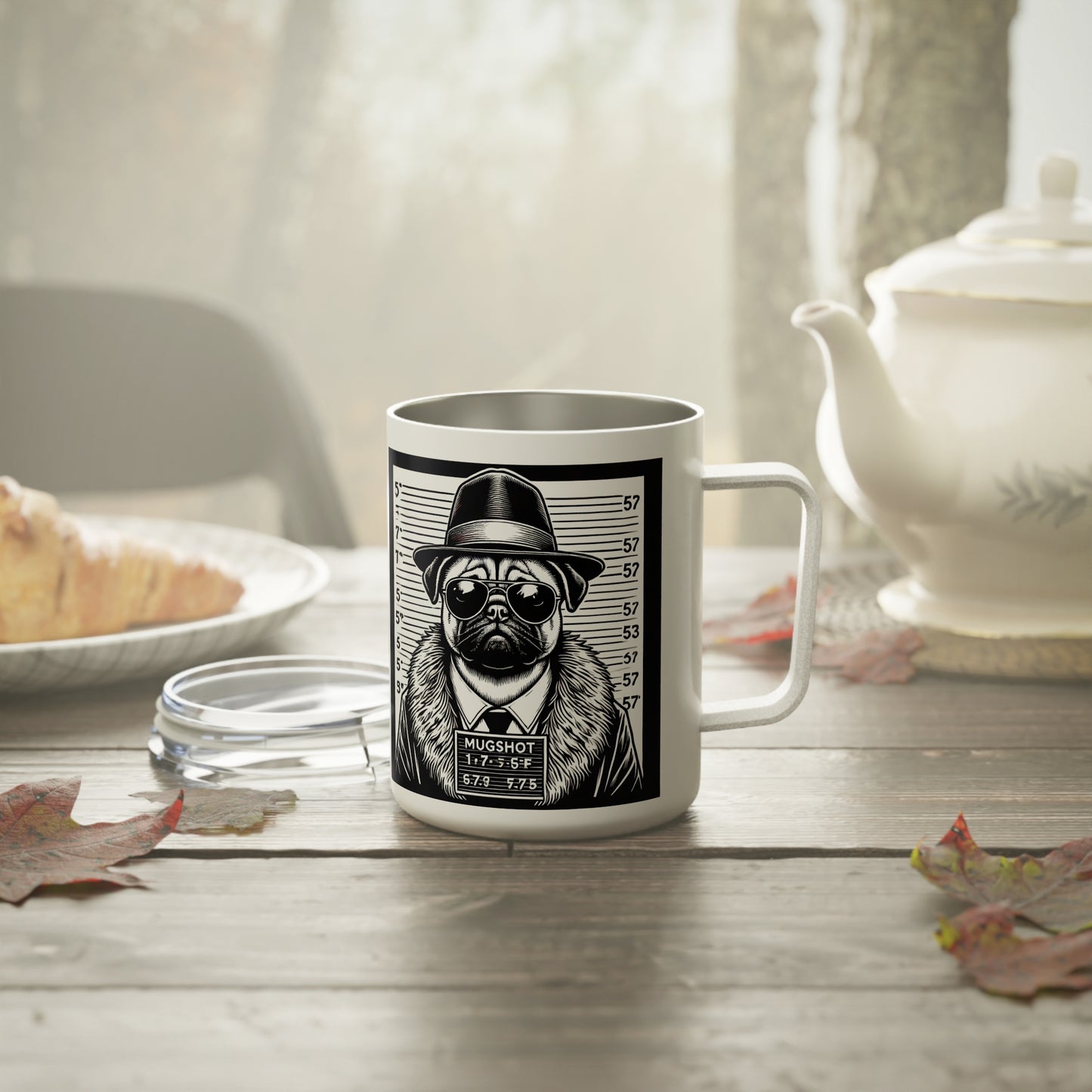 Pug Mugshot — Insulated Mug, 10oz