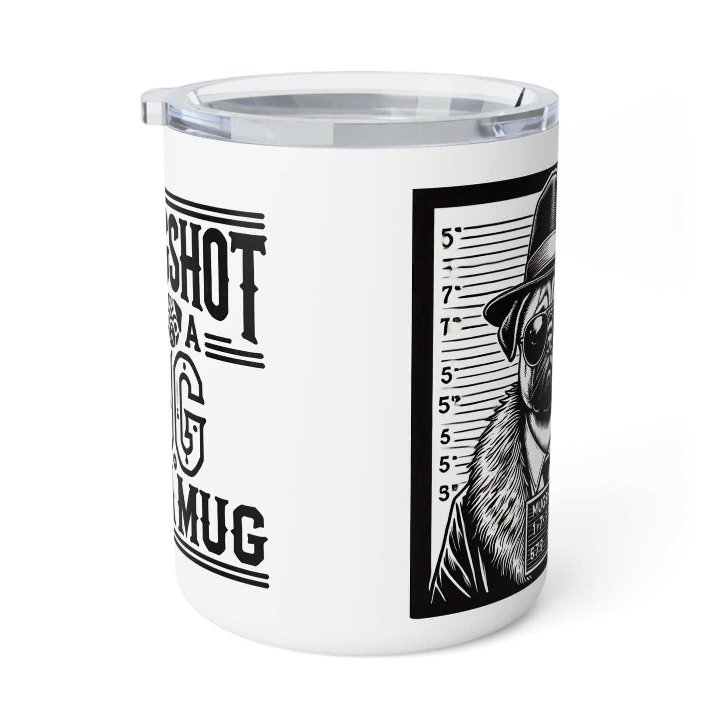 Pug Mugshot — Insulated Mug, 10oz